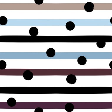 Sevimli vektör geometrik seamless modeli. Lekeli ve çizgili. Fırça darbeleri. El doku çekilmiş. Soyut formları. Sonsuz doku kumaş ya da kağıt üzerine baskı için kullanılabilir