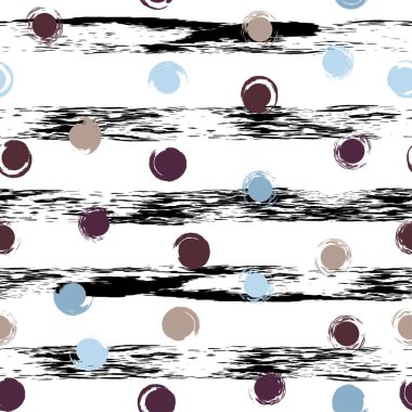 Sevimli vektör geometrik seamless modeli. Lekeli ve çizgili. Fırça darbeleri. El doku çekilmiş. Soyut formları. Sonsuz doku kumaş ya da kağıt üzerine baskı için kullanılabilir
