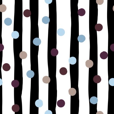 Sevimli vektör geometrik seamless modeli. Lekeli ve çizgili. Fırça darbeleri. El doku çekilmiş. Soyut formları. Sonsuz doku kumaş ya da kağıt üzerine baskı için kullanılabilir