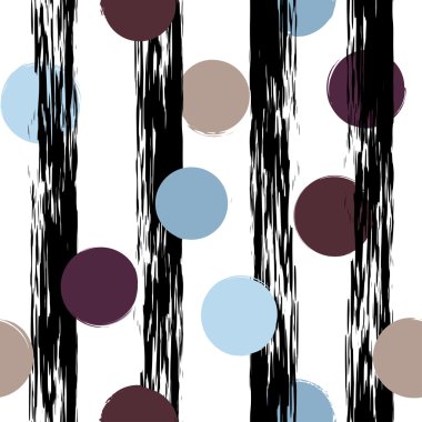 Sevimli vektör geometrik seamless modeli. Lekeli ve çizgili. Fırça darbeleri. El doku çekilmiş. Soyut formları. Sonsuz doku kumaş ya da kağıt üzerine baskı için kullanılabilir