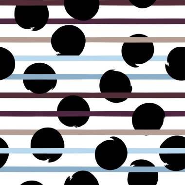 Sevimli vektör geometrik seamless modeli. Lekeli ve çizgili. Fırça darbeleri. El doku çekilmiş. Soyut formları. Sonsuz doku kumaş ya da kağıt üzerine baskı için kullanılabilir