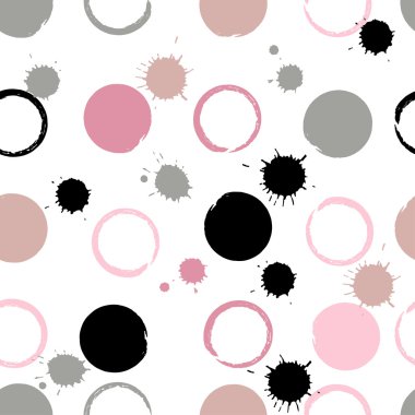 Sevimli vektör geometrik seamless modeli. Fırça darbeleri. Lekeli ve lekeleri. El doku çekilmiş. Soyut formları. Sonsuz doku kumaş ya da kağıt üzerine baskı için kullanılabilir