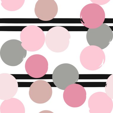 Sevimli vektör geometrik seamless modeli. Lekeli ve çizgili. Fırça darbeleri. El doku çekilmiş. Soyut formları. Sonsuz doku kumaş ya da kağıt üzerine baskı için kullanılabilir