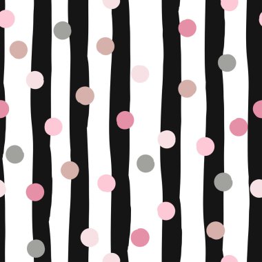 Sevimli vektör geometrik seamless modeli. Lekeli ve çizgili. Fırça darbeleri. El doku çekilmiş. Soyut formları. Sonsuz doku kumaş ya da kağıt üzerine baskı için kullanılabilir