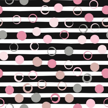 Sevimli vektör geometrik seamless modeli. Lekeli ve çizgili. Fırça darbeleri. El doku çekilmiş. Soyut formları. Sonsuz doku kumaş ya da kağıt üzerine baskı için kullanılabilir