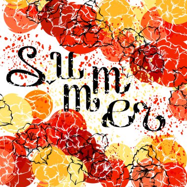 Çiçekler zemin üzerine yazı yaz. Vektör afiş.