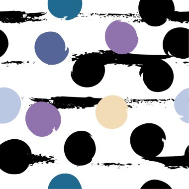 Sevimli vektör geometrik seamless modeli. Lekeli ve çizgili. Fırça darbeleri. El doku çekilmiş. Soyut formları. Sonsuz doku kumaş ya da kağıt üzerine baskı için kullanılabilir