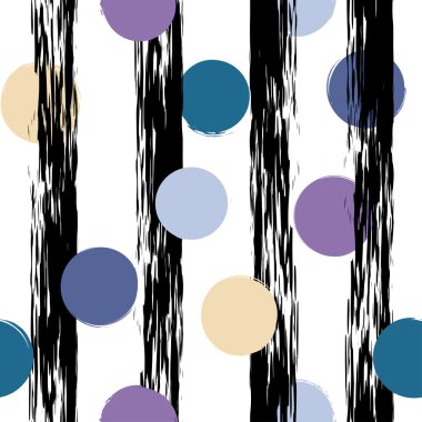 Sevimli vektör geometrik seamless modeli. Lekeli ve çizgili. Fırça darbeleri. El doku çekilmiş. Soyut formları. Sonsuz doku kumaş ya da kağıt üzerine baskı için kullanılabilir