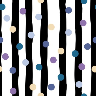 Sevimli vektör geometrik seamless modeli. Lekeli ve çizgili. Fırça darbeleri. El doku çekilmiş. Soyut formları. Sonsuz doku kumaş ya da kağıt üzerine baskı için kullanılabilir