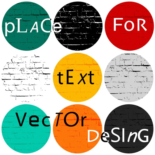 Set verschiedener Grunge-Kreise mit Platz für Ihren Text. Vektorillustration — Stockvektor