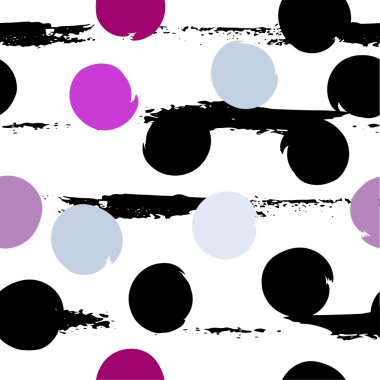 Sevimli vektör geometrik seamless modeli. Lekeli ve çizgili. Fırça darbeleri. El doku çekilmiş. Soyut formları. Sonsuz doku kumaş ya da kağıt üzerine baskı için kullanılabilir