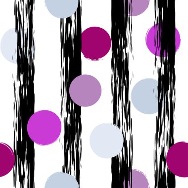 Sevimli vektör geometrik seamless modeli. Lekeli ve çizgili. Fırça darbeleri. El doku çekilmiş. Soyut formları. Sonsuz doku kumaş ya da kağıt üzerine baskı için kullanılabilir