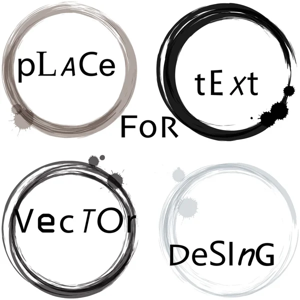 Set of different Grunge circles with place for your text. vector illustration — Stock Vector