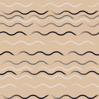 Sevimli vektör geometrik seamless modeli. Fırça darbeleri, dalgalı çizgiler. El doku çekilmiş. Soyut formları. Sonsuz doku kumaş ya da kağıt üzerine baskı için kullanılabilir