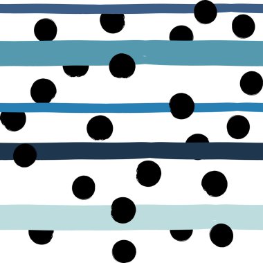 Sevimli vektör geometrik seamless modeli. Lekeli ve çizgili. Fırça darbeleri. El doku çekilmiş. Soyut formları. Sonsuz doku kumaş ya da kağıt üzerine baskı için kullanılabilir