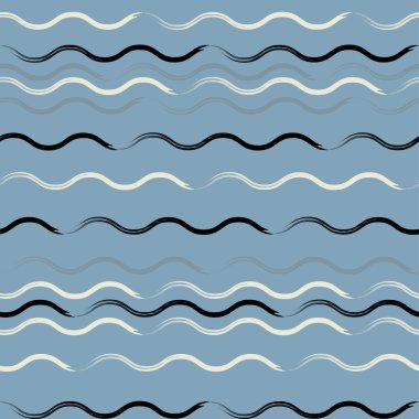 Sevimli vektör geometrik seamless modeli. Fırça darbeleri, dalgalı çizgiler. El doku çekilmiş. Soyut formları. Sonsuz doku kumaş ya da kağıt üzerine baskı için kullanılabilir