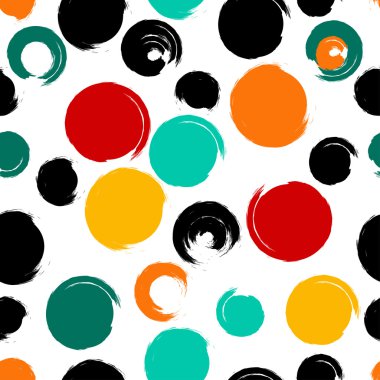 Dikişsiz evrensel desen. Lekeli, daireler, şeritler