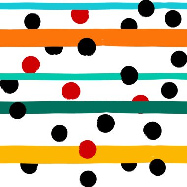 Sevimli vektör geometrik seamless modeli. Lekeli ve çizgili. Fırça darbeleri. El doku çekilmiş. Soyut formları. Sonsuz doku kumaş ya da kağıt üzerine baskı için kullanılabilir