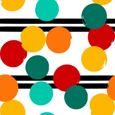 Sevimli vektör geometrik seamless modeli. Lekeli ve çizgili. Fırça darbeleri. El doku çekilmiş. Soyut formları. Sonsuz doku kumaş ya da kağıt üzerine baskı için kullanılabilir