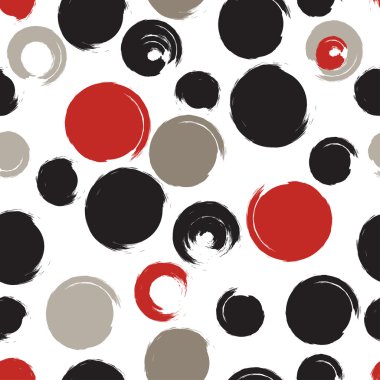 Dikişsiz evrensel desen. Lekeli, daireler, şeritler