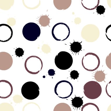 Dikişsiz evrensel desen. Lekeli, daireler, şeritler