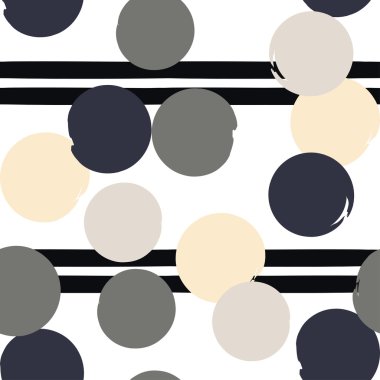 Sevimli vektör geometrik seamless modeli. Lekeli ve çizgili. Fırça darbeleri. El doku çekilmiş. Soyut formları. Sonsuz doku kumaş ya da kağıt üzerine baskı için kullanılabilir