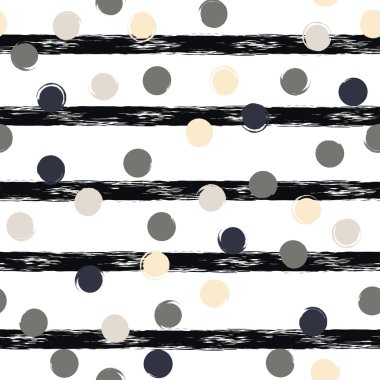 Sevimli vektör geometrik seamless modeli. Lekeli ve çizgili. Fırça darbeleri. El doku çekilmiş. Soyut formları. Sonsuz doku kumaş ya da kağıt üzerine baskı için kullanılabilir