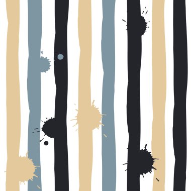 Sevimli vektör geometrik seamless modeli. Fırça darbeleri ve lekeleri. Soyut formları. Sonsuz doku kumaş ya da kağıt üzerine baskı için kullanılabilir