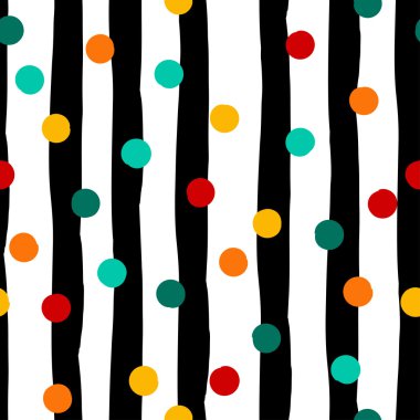 Sevimli vektör geometrik seamless modeli. Lekeli ve çizgili. Fırça darbeleri. El doku çekilmiş. Soyut formları. Sonsuz doku kumaş ya da kağıt üzerine baskı için kullanılabilir