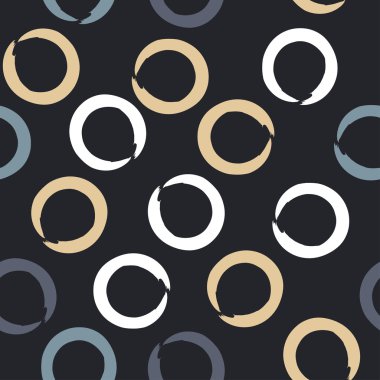 Dikişsiz evrensel desen. Lekeli, daireler, şeritler