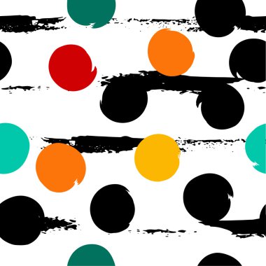 Sevimli vektör geometrik seamless modeli. Lekeli ve çizgili. Fırça darbeleri. El doku çekilmiş. Soyut formları. Sonsuz doku kumaş ya da kağıt üzerine baskı için kullanılabilir