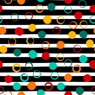 Sevimli vektör geometrik seamless modeli. Lekeli ve çizgili. Fırça darbeleri. El doku çekilmiş. Soyut formları. Sonsuz doku kumaş ya da kağıt üzerine baskı için kullanılabilir