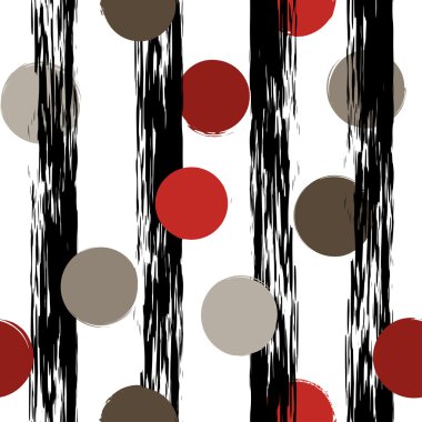 Sevimli vektör geometrik seamless modeli. Lekeli ve çizgili. Fırça darbeleri. El doku çekilmiş. Soyut formları. Sonsuz doku kumaş ya da kağıt üzerine baskı için kullanılabilir