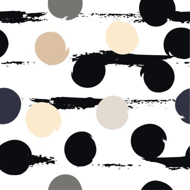 Sevimli vektör geometrik seamless modeli. Lekeli ve çizgili. Fırça darbeleri. El doku çekilmiş. Soyut formları. Sonsuz doku kumaş ya da kağıt üzerine baskı için kullanılabilir