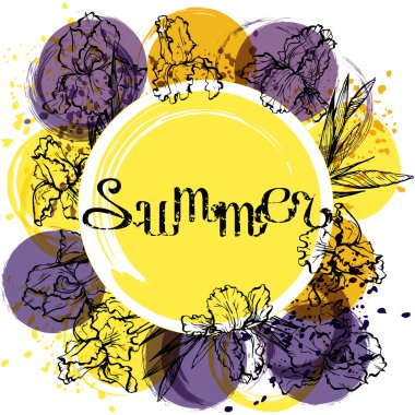 Çiçekler zemin üzerine yazı yaz. Vektör afiş.