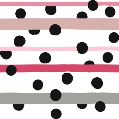 Sevimli vektör geometrik seamless modeli. Lekeli ve çizgili. Fırça darbeleri. El doku çekilmiş. Soyut formları. Sonsuz doku kumaş ya da kağıt üzerine baskı için kullanılabilir