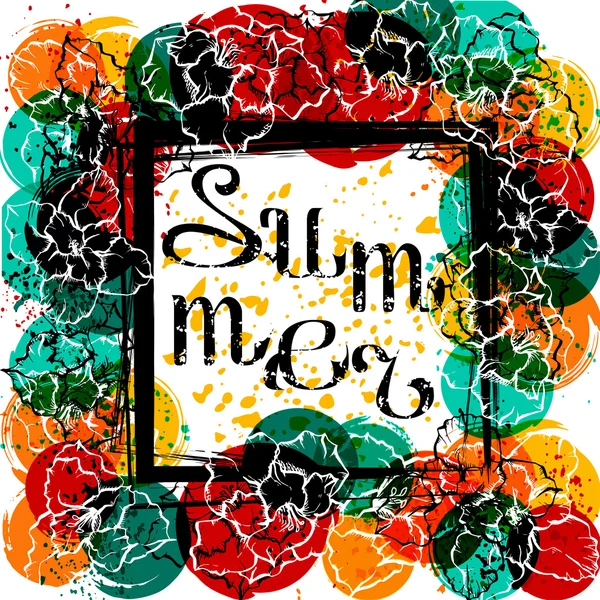 Çiçekler zemin üzerine yazı yaz. Vektör afiş.