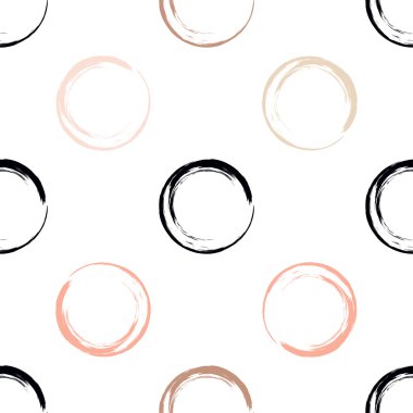 Sevimli vektör geometrik dikişsiz desen. Fırça darbeleri. Puantiye.