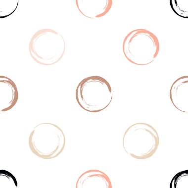 Sevimli vektör geometrik dikişsiz desen. Fırça darbeleri. Puantiye.