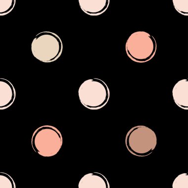 Sevimli vektör geometrik dikişsiz desen. Fırça darbeleri. Puantiye.