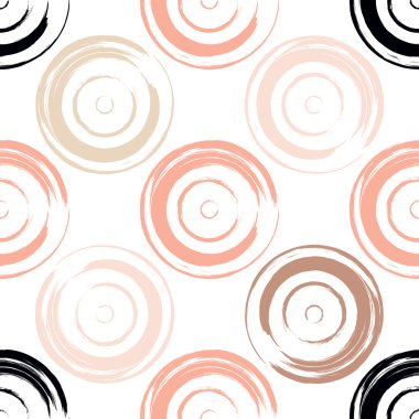 Sevimli vektör geometrik dikişsiz desen. Fırça darbeleri. Puantiye.