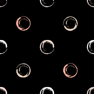 Sevimli vektör geometrik dikişsiz desen. Fırça darbeleri. Puantiye.