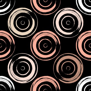 Sevimli vektör geometrik dikişsiz desen. Fırça darbeleri. Puantiye.