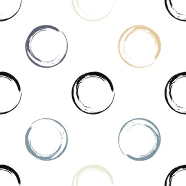 Sevimli vektör geometrik dikişsiz desen. Fırça darbeleri. Puantiye.