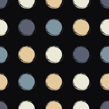 Sevimli vektör geometrik dikişsiz desen. Fırça darbeleri. Puantiye.