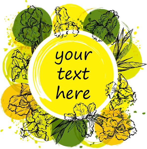 Fargerike blomster bakgrunn med plass til tekst – stockvektor