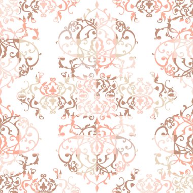 Vektör soyut sorunsuz patchwork desenle geometrik ve bitkisel süsler, stilize çiçekler, noktalar, kar taneleri ve dantel. Vintage Arap tarzı