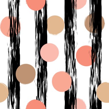 Sevimli vektör geometrik seamless modeli. Lekeli ve çizgili. Fırça darbeleri. El doku çekilmiş. Soyut formları. Sonsuz doku kumaş ya da kağıt üzerine baskı için kullanılabilir