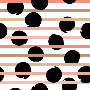 Sevimli vektör geometrik seamless modeli. Lekeli ve çizgili. Fırça darbeleri. El doku çekilmiş. Soyut formları. Sonsuz doku kumaş ya da kağıt üzerine baskı için kullanılabilir