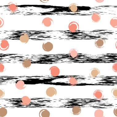 Sevimli vektör geometrik seamless modeli. Lekeli ve çizgili. Fırça darbeleri. El doku çekilmiş. Soyut formları. Sonsuz doku kumaş ya da kağıt üzerine baskı için kullanılabilir